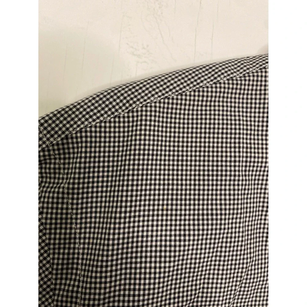 Polo Ralph Lauren Mens Button Down Shirt Black White Long Sleeve L Office Preppy